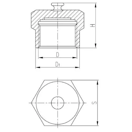 Бронзовая гайка-заглушка 32x100 мм 556-35.2516